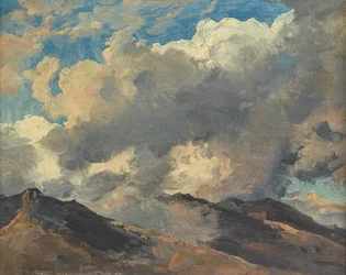 Mountain Peak in Clouds
