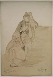 Study of a Seated Lady, Nazareth, 1859