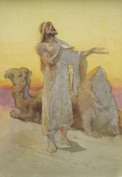 Study of an Arab Praying in the Desert with his Camel