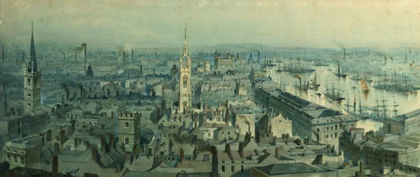 View of London from Monument looking East, 1848