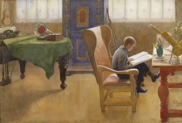Esbjorn in the Study Corner, 1912