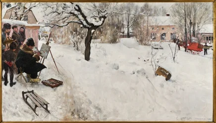Open-Air Painter. Winter Motif from Åsögatan 145, Stockholm