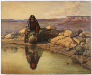 Indian girl with pottery jug