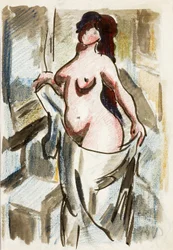 Female Nude with Drape