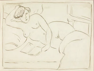 Reclining Female Nude with Book