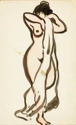 Standing Female Nude with Drape
