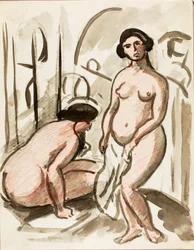Two Nude Figures