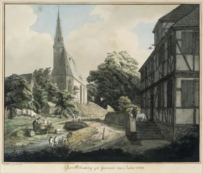 Parsonage and Church at Gronau in the Year 1814