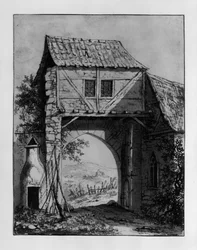 Gatehouse with a View of a Landscape with Ruin