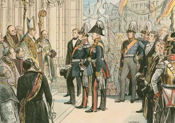 Frederick William IV, King of Prussia, at Cologne Cathedral in 1848