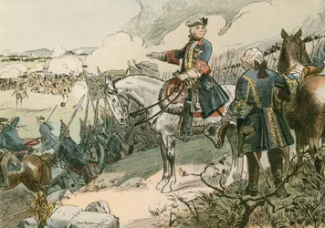 Frederick the Great at the Battle of Hohenfriedberg in 1745