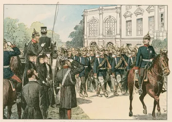 The last parade of Frederick III, German Emperor and King of Prussia (1831-1888), in 1888