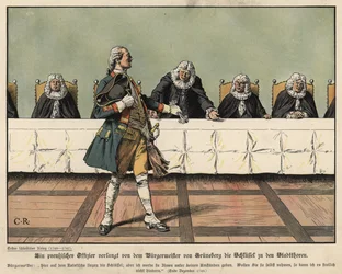 A Prussian Officer Demanding the Keys to the Town from the Mayor of Gruneberg