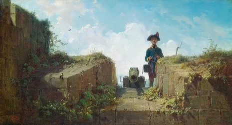 The Knitting Sentinel, c. 1860
