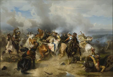 Death of King Gustav II Adolf of Sweden at the Battle of Luetzen on 6 November 1632