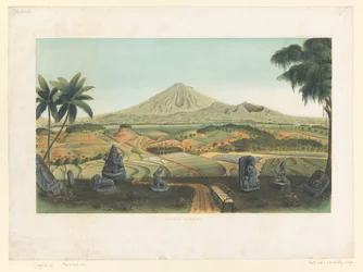 Mount Sumbing in Java (Gunong Sumbing) (Atlas to the Work Java) (Atlas of Plates Containing Eleven Picturesque Views, Belonging to the Work Java, Its Form, Its Plant Cover and Internal Structure)