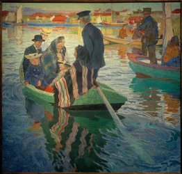 Churchgoers in a Boat