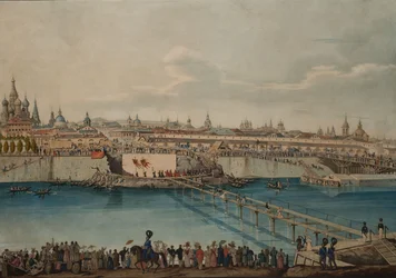 Cornerstone Laying Ceremony for the Moskvoretsky Bridge in Moscow