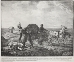 Emperor Alexander I helps a needy person, 1820
