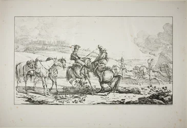 Mounted Artilleryman with Three Horses Bridled at Once