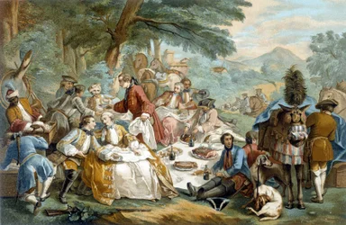 Hunting lunch - after Carle Van Loo