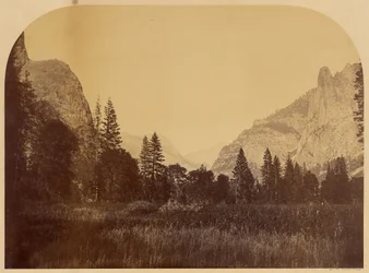 Yosemite, View on Valley Floor, with Sentinel Rock at Right