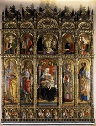 Polyptych Showing a Pieta, and the Lower Part a Madonna with Child