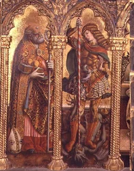 St. Nicholas and St. Michael, (detail) from the San Martino Polyptych