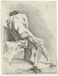 Seated Male Nude, Seen from Behind