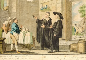 Priest Arlotto, by Carlo Lasinio, coloured engraving