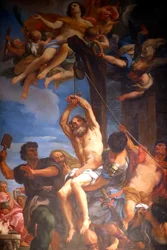 Blaise of Sebaste is Venerated as a Christian Saint and Martyr, Painting, Genoa, Italy