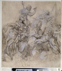 Fresco Preparatory Drawing for the Santa Maria del Popolo Church in Rome
