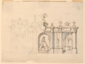 Colonnade with Fountain
