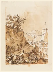 Landscape with Mountain Town