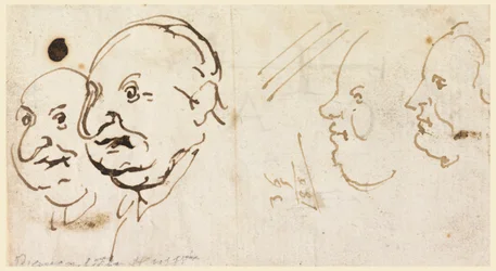 Sketches of Four Heads in Caricature