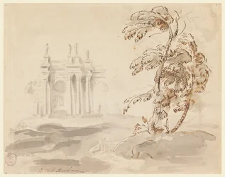 Tree in Landscape with Building
