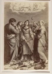 "The Ecstasy of Saint Cecilia", engraving by an unknown author after a painting by Raphael (1483-1520)