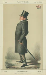 Lord Stanley, He speaks with one party and acts with the other, 26 June 1869, Vanity Fair cartoon