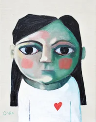 Girl with Red Heart