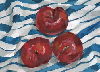 Fresh Apples on Stripes