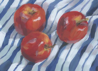 Red Apples on Stripes