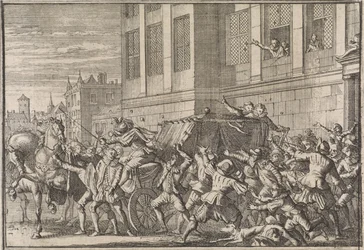 Attack in Madrid on the Carriage of the Count of Olivares, Gaspard de Guzmán, 1643