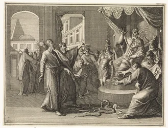 The Staff of Moses Turned into a Serpent Swallows the Egyptian Magicians
