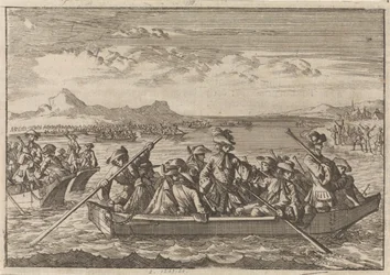 Waldensians Expelled from Savoy Returning in Boats Across Lake Geneva to Their Land, 1689