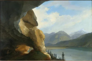 View from the Beatus Cave Over Lake Thun to the Schynige Platte
