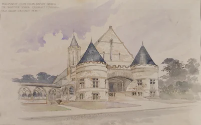 Preliminary study for an Armory Building for Shattuck School, Faribault, Minnesota
