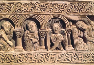 Relief Depicting Saints with a Seraph (detail)