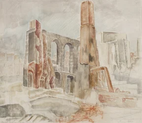 Bombed house in Temple Gardens, c.1944