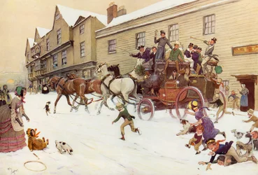 The Christmas Coach at the Bell Inn, Hurley, 1830