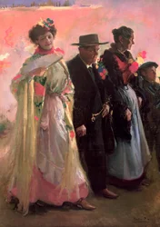 Villagers attending the celebrations of the patron of Madrid